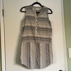 Lou & Grey Striped Black and White Dress Button